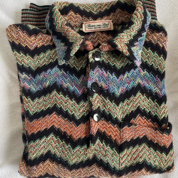 Vintage Baron von Stain unique collared knit sweater (size M) - Picture 4 of 15